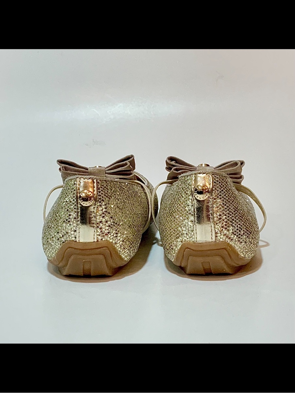 MICHAEL Michael Kors Kids Gold Sparkle Mary Jane Flats with Bow - Picture 7 of 13